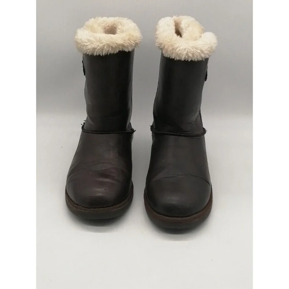 Airwalk Boots Womens Brown 6 Snow Winter Shoes Leather Sherpa Lined 134617